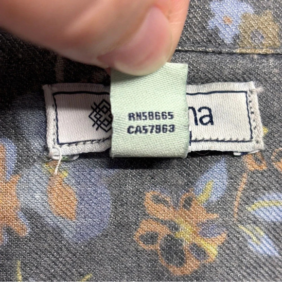 Susina Floral Button Down Blouse Gray 1X - Picture 4 of 8